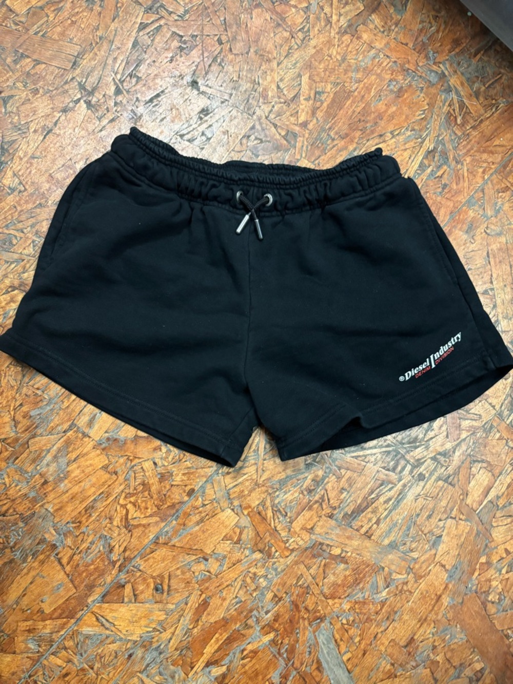 Diesel Industry Black Cotton Drawstring Athletic Shorts